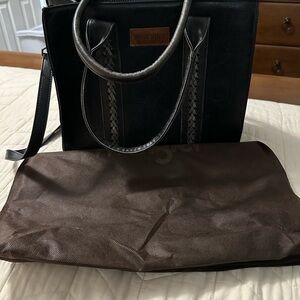 Wrangler Black Tote with Braided Details